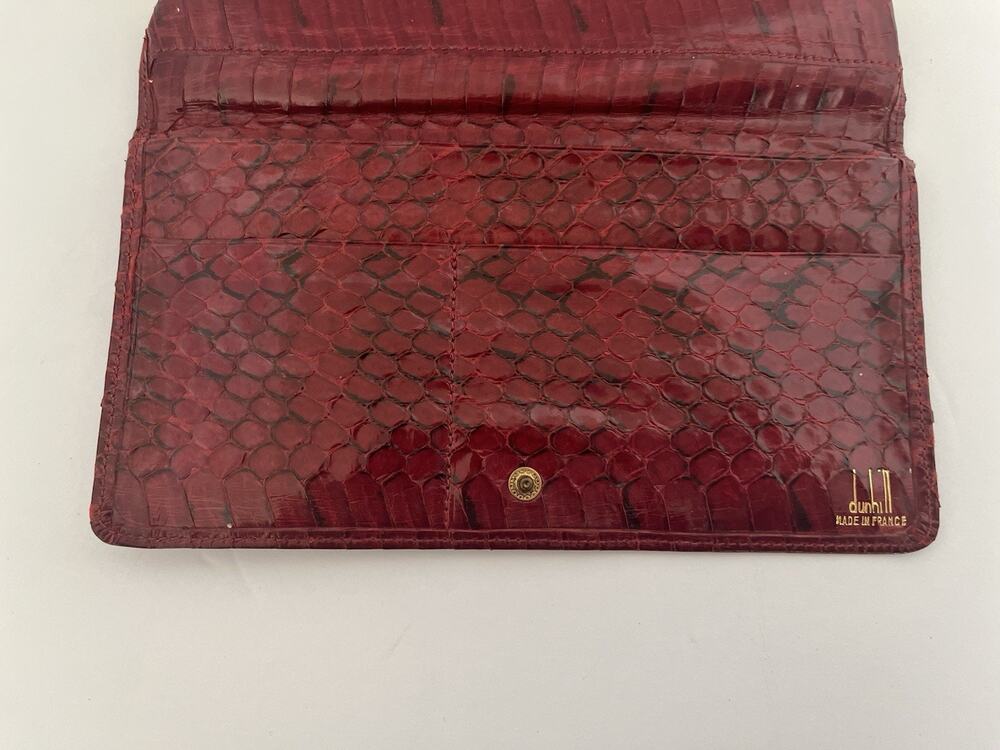 VINTAGE WOMAN'S DUNHILL FRANCE RED SNAKE SKIN WALLET, EXCELLENT CONDITION